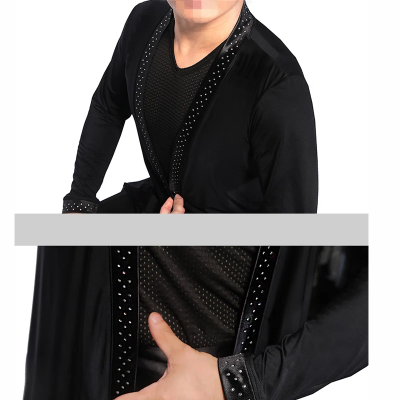 Стразы танцевальные топы для мужчин одежда латиноамериканских танцев Мужская