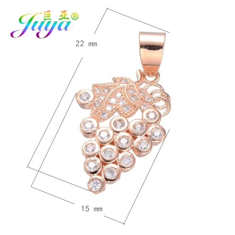 Juya DIY модные ювелирные изделия материал ручной работы золото/серебро/розовое золото бабочка кошка Fishe звезда Фрукты Виноград Подвески поставки - Окраска металла: Rose Gold