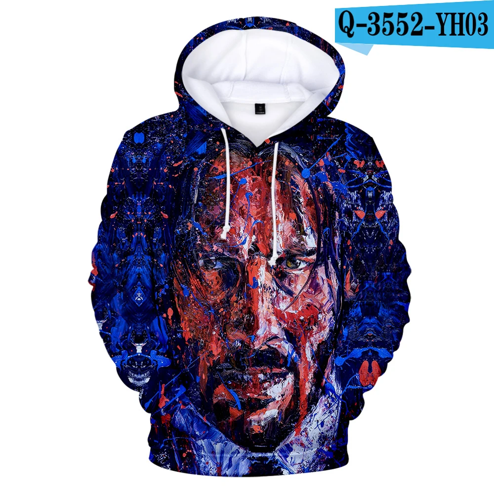 Мужские/женские толстовки с капюшоном John Wick Свитшот в стиле хип-хоп новейшие