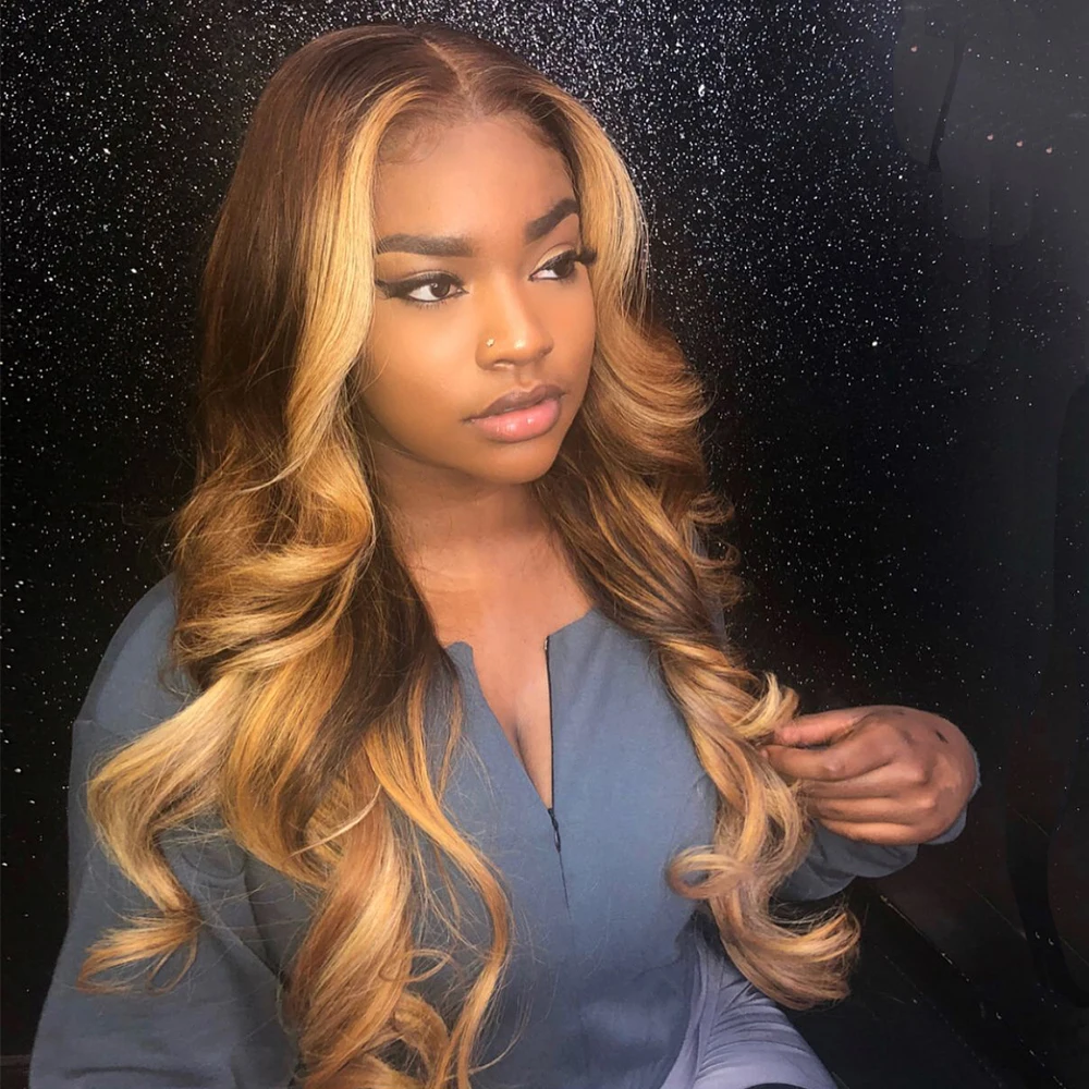 Beautiful Diary Ombre Synthetic Lace Front Wigs For Women 13x4 Blonde Lace Front Wigs Gluesless Synthetic Hair Lace Frontal Wigs