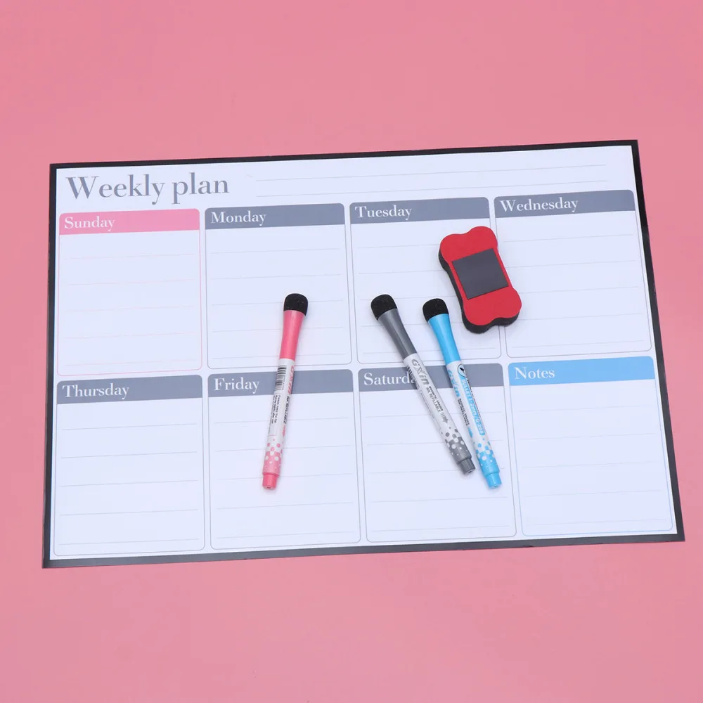 

1 Set 40x30CM Monthly Plan Magnetic Whiteboard Creative PET Flexible Magnet Board Notes Reminders Memo for Home Office Refr