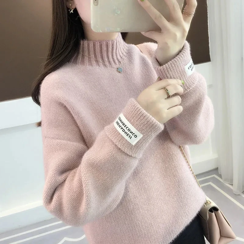 Winter Women Pullover Sweater Fashion Turtleneck Long Sleeve Loose Thick Basic Female Tops Korean Spring Autumn Knitted Sweaters