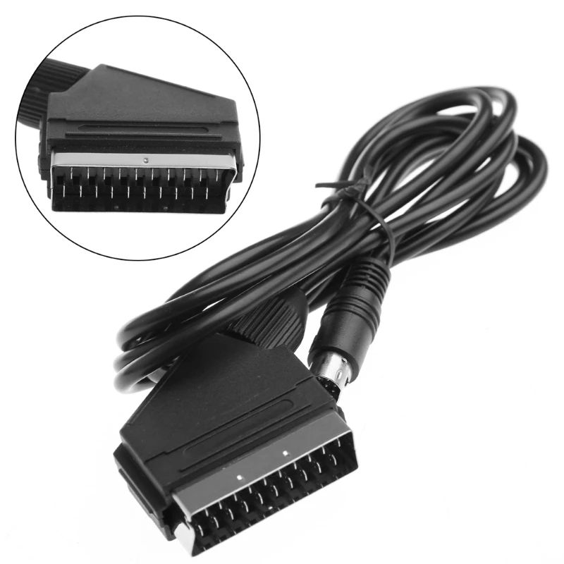 Видеокабель Scart AV для Sega Saturn NTSC и PAL версии черный 1 8 м/6 футов|Кабели| |