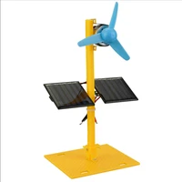 double powered solar fan model kids technology diy innovative creative science construction toys for boys children gadgets gift