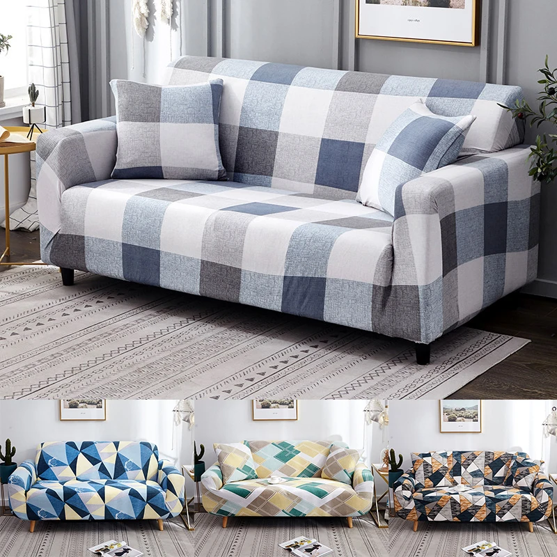 Nordic Style Slipcovers Sofa Cover Cotton Elastic for Living Room Couch Towel Single/Two/Three/Four-seater | Дом и сад
