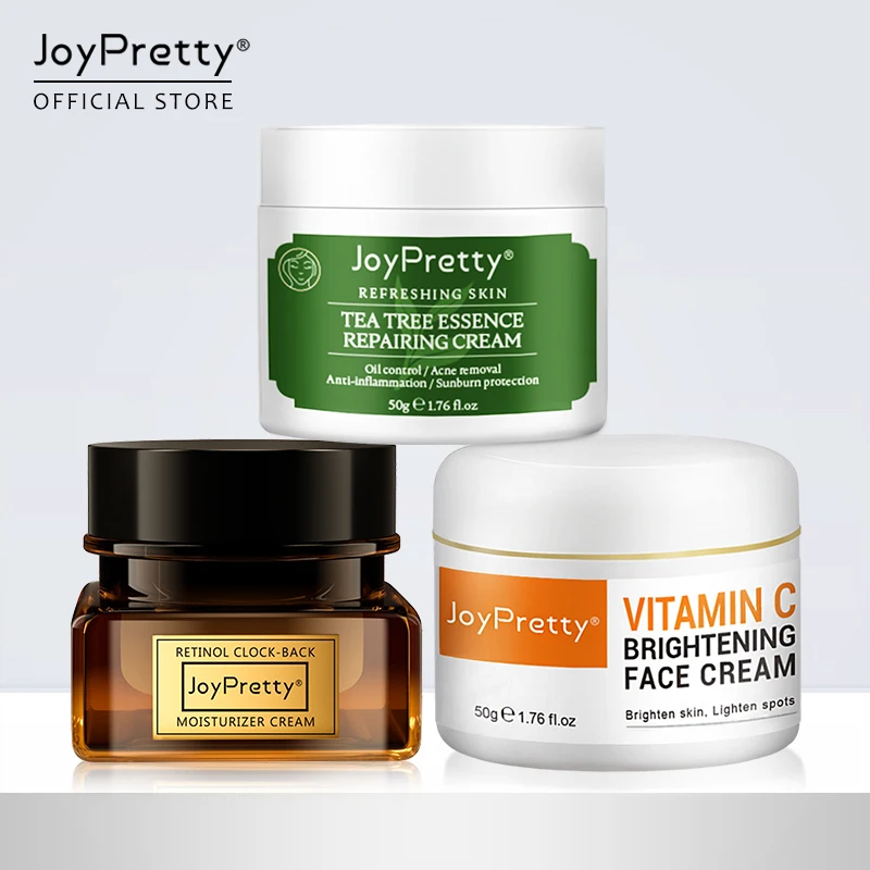 

JoyPretty Face Cream Retinol Vitamin C Tea Tree Serum Anti-Aging Remove Wrinkle Firming Whitening Brightening Moisturizing Acne