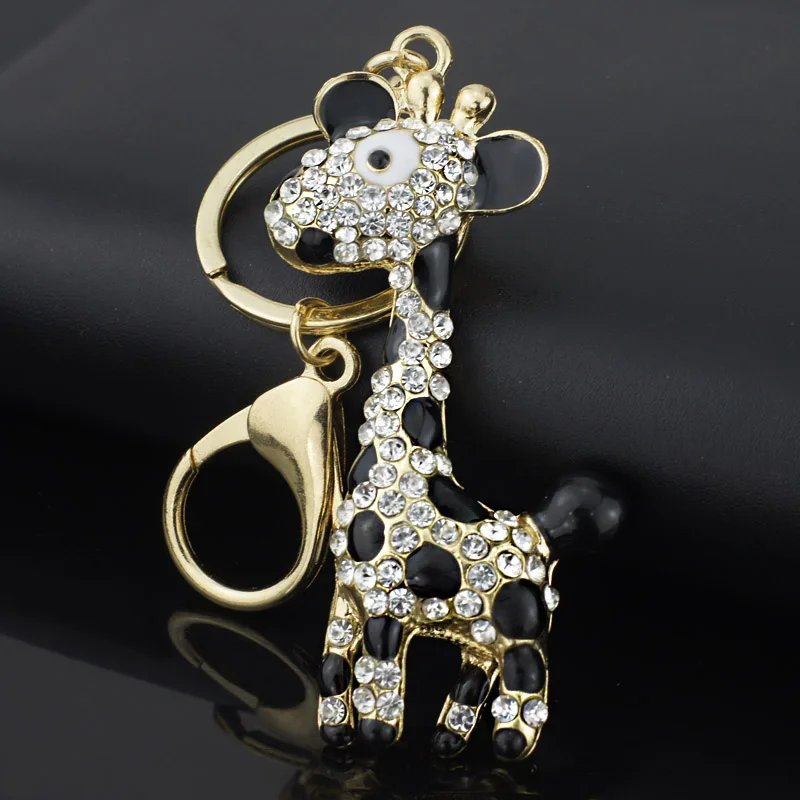 Сумка для ключей Dormon с синим эмалированным кристаллом и рисунком жирафа брелок