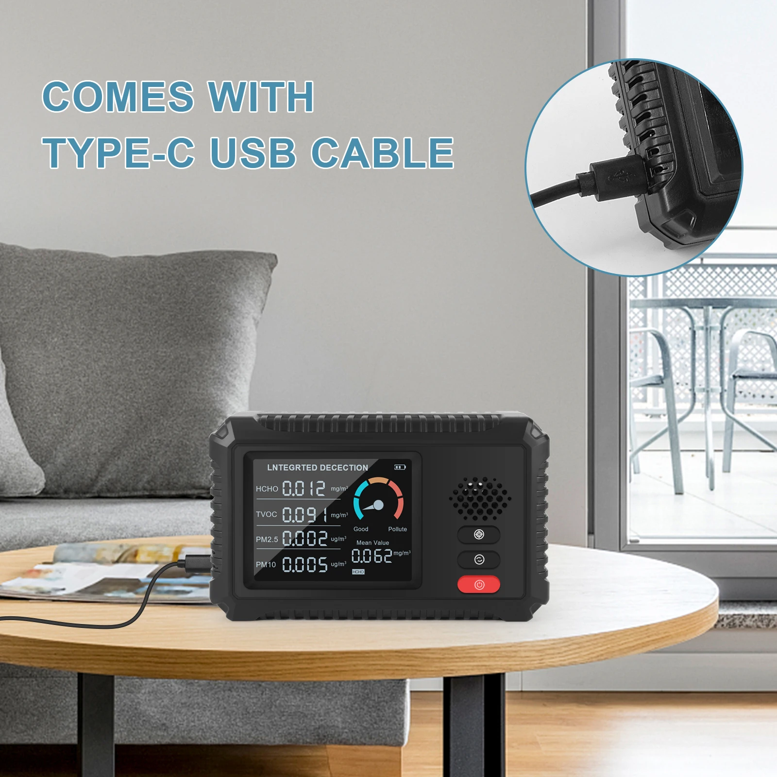 Домашний измеритель качества воздуха детектор формальдегида с ЖК-дисплеем