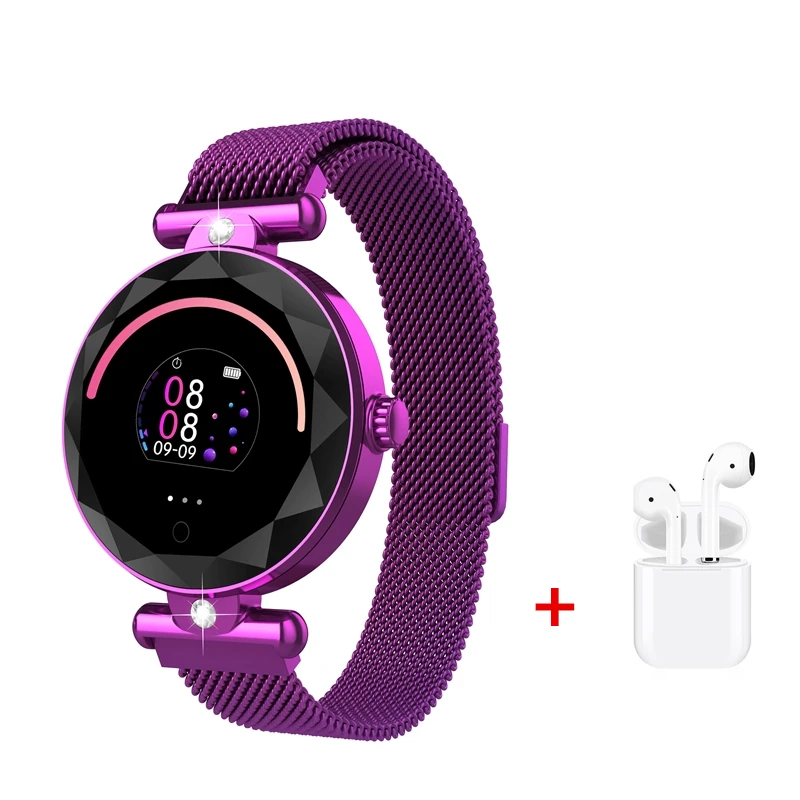 purple add I9S ZGPAX новейший модный смарт-браслет для женщин с 3D бриллиантовым стеклом пульсометр кровяное давление монитор сна водонепроницаемые Смарт-часы pk H2 - Цвет: purple add I9S