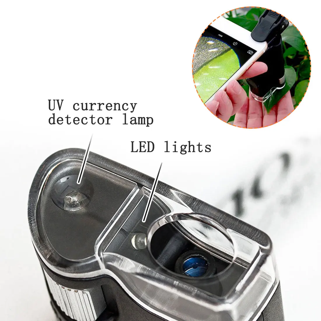 0-100X Portable Loupe Magnifier Gem Adjustable Microscope Multifunctional Magnifying Tool with LED and UV Light | Инструменты