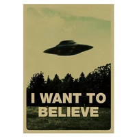vintage classic movie the poster i want to believe poster bar home decor kraft paper painting wall sticker