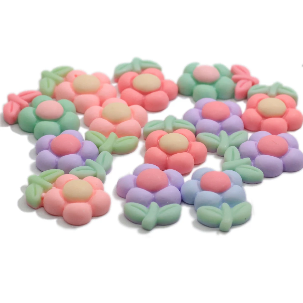 

Разноцветные пастельные бусины в виде цветов из смолы, без отверстий, Подсолнухи, кабошоны плоское украшение из смолы Cabs бант для волос для ...