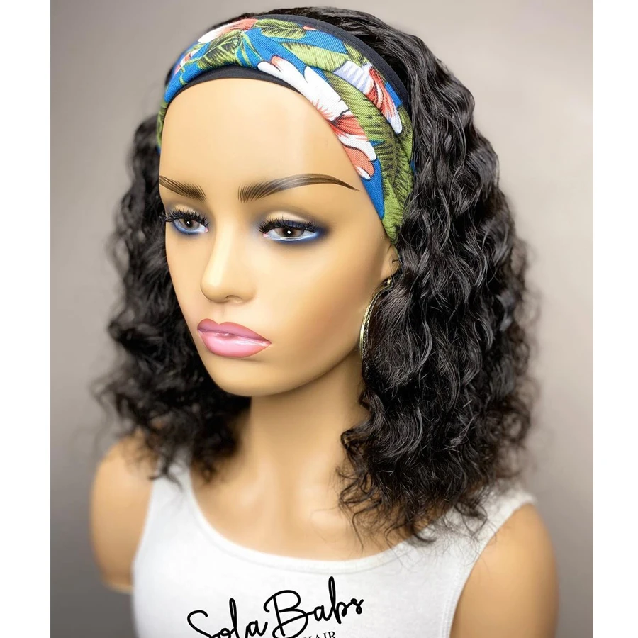 150 плотность индийская Реми головная повязка человеческие волосы парики