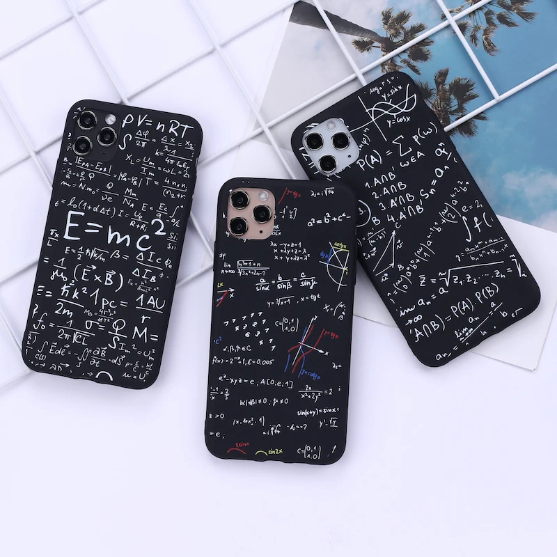 

Physics Chemical Mathematics Phone Cover For iPhone 12 11 Pro Max X XS XR Max 7 8 7Plus 8Plus 6S SE Soft Silicone Case Fundas