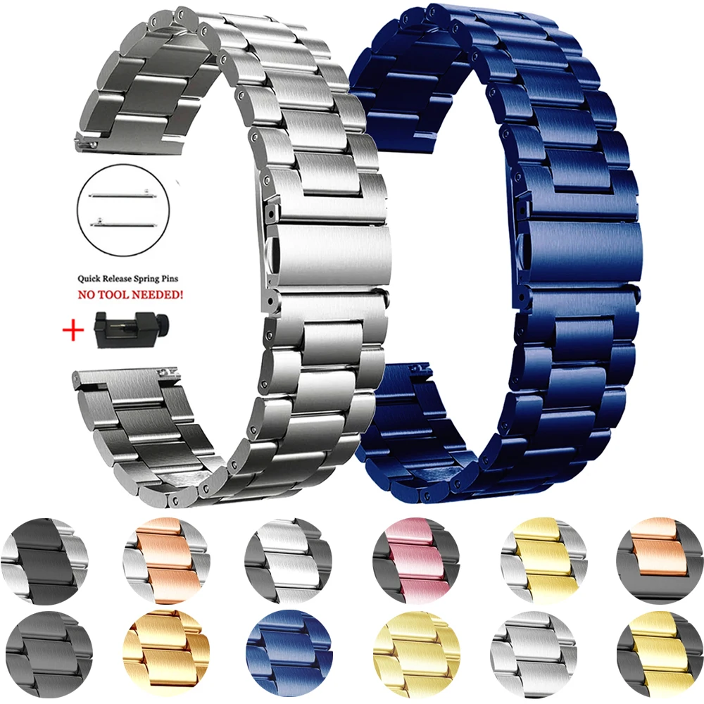 

Stainless Steel Strap For Samsung Galaxy Watch Active 2 3 41/45/42/46mm Band Bracelet Gear Sport/S2 S3 Classic 20/22mm Wristband