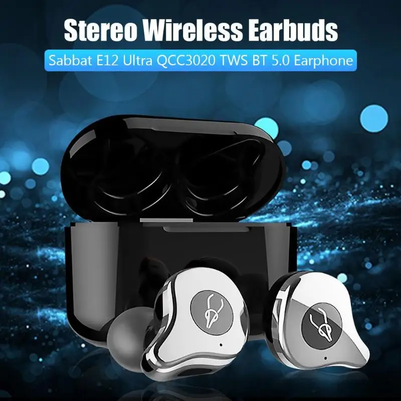 Sabbat E12 Ultra TWS Qualcomm Bluetooth v5.0 APTX наушники спортивные Hi Fi стерео с шумоподавлением