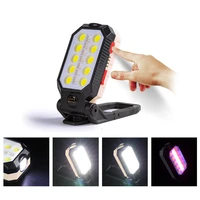 usb rechargeable cob work light portable led flashlight adjustable waterproof camping lantern magnet design with power display