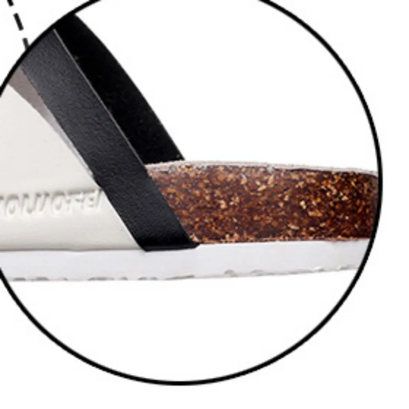 Шлепанцы женские в горошек мультяшная обувь на пробковой подошве летние тапочки