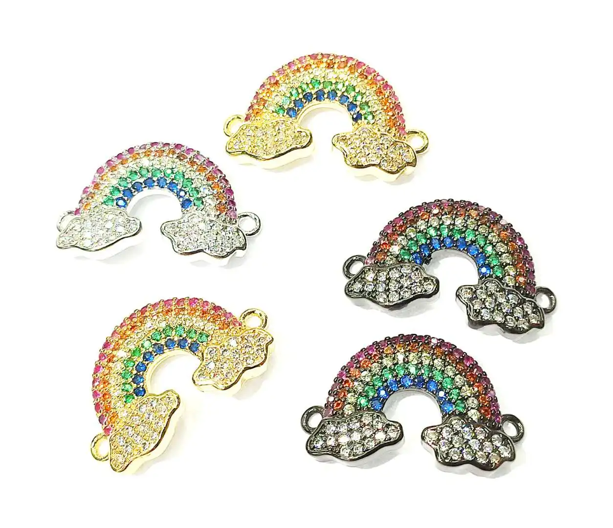 

Радужные бусины CZ разделители для женщин DIY ювелирные аксессуары CZ064 10 шт.