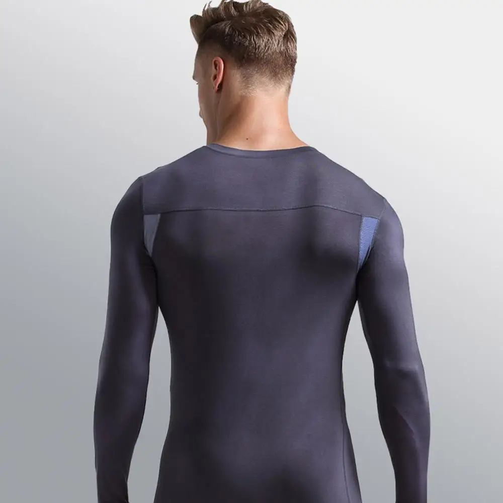 Мужское термобелье модное эластичное тонкое дышащее однотонное нижнее белье