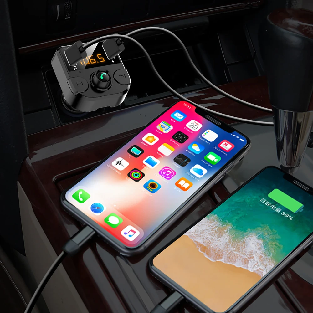 Автомобильный MP3 плеер двойной USB Автомобильное зарядное устройство с fm