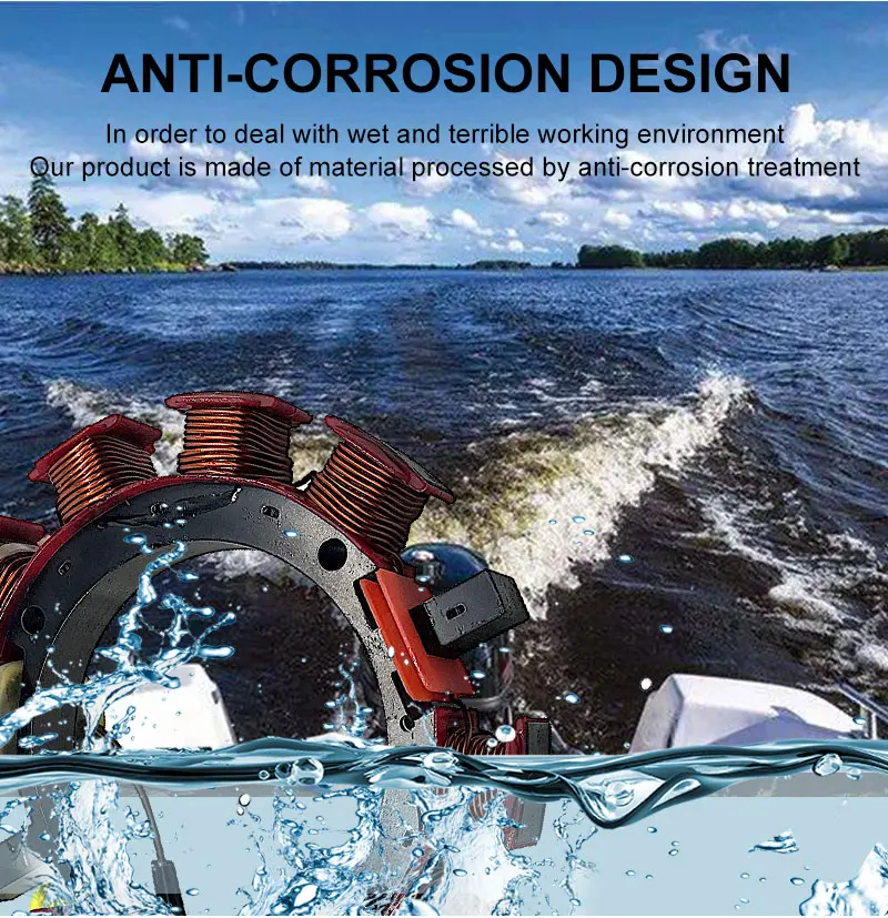 JETUNIT подвесной Запчасти Статор для Джонсон Evinrude ОМС море драйва 120 140 150HP 35AMP 4& 6 цилиндров 582654 584291 173-4291