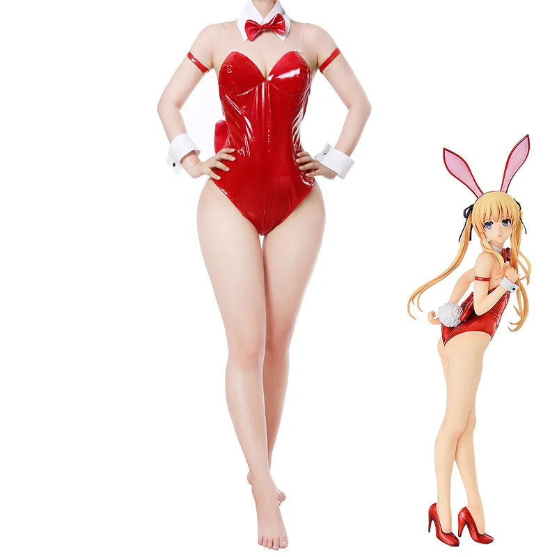 

Saenai Heroine No Sodatekata Cosplay Costumes Red Bright Sexy Jumpsuit Anime Costume Halloween Bunny Girl Catsuit Set