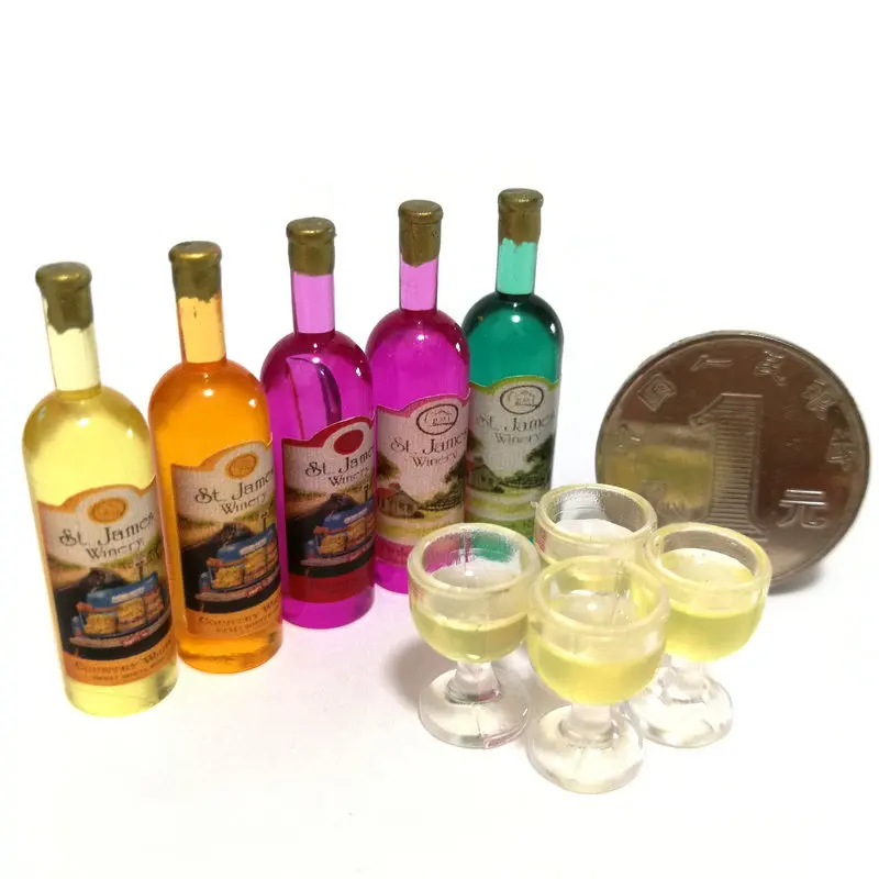 1 комплект Мини бутылки для шампанского + бокал вина чашки миниатюрного