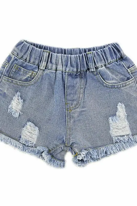 

3-11 Y Girls Shorts Summer Casual Denim Shorts for Girl 2020 High Quality Ripped Jeans Kids Pants Elastic Waist Big Girl Shorts
