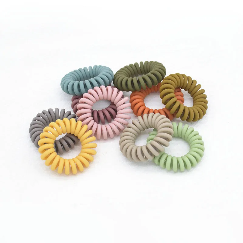 

5Pcs Frosted Elastic Telephone Wire Hair Bands For Girl Headwear Ponytail Holder Rubber Scrunchies Accessories