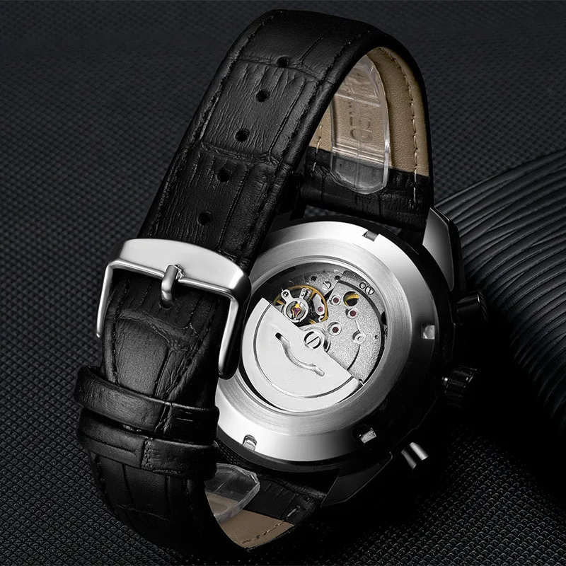 

Automatic mechanical men's watch leather belt luminous waterproof men's watch for Pagani design