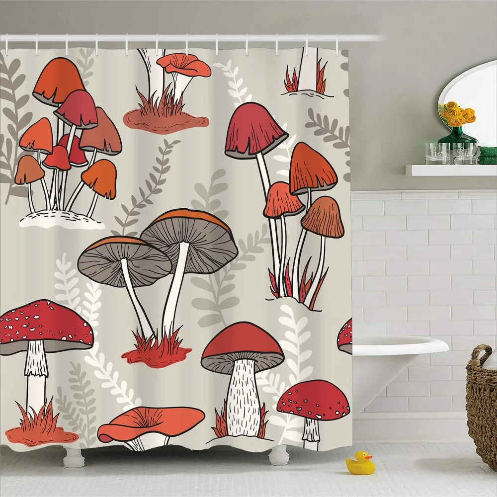 3D печать прочный Водонепроницаемый полиэстер занавеска для душа с крючками 1 шт