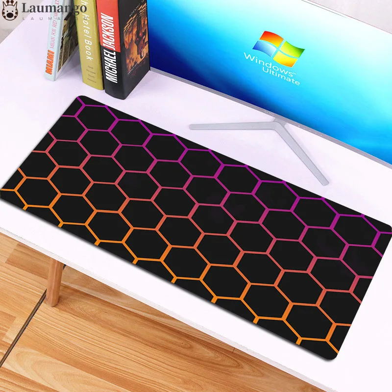 

Cute Mouse Pad Comtuper honeycomb Large XXL Mousepad Kawaii Gaming Accessoroes Laptop Gamer Keyboard Waterproof Maus Desk Mat