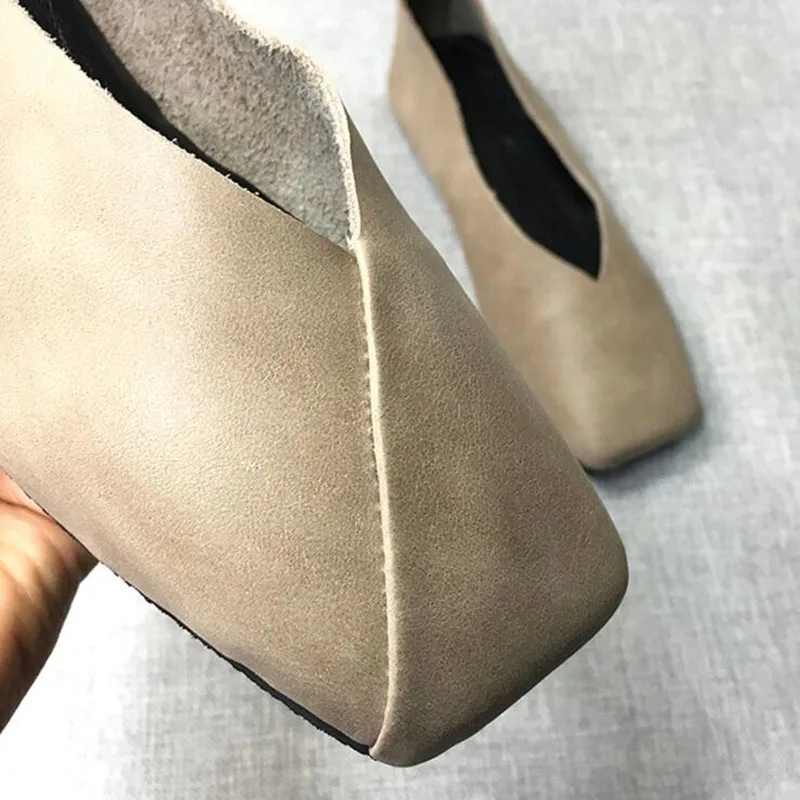 Новинка обувь ручной работы для женщин из натуральной кожи с закрытым носком