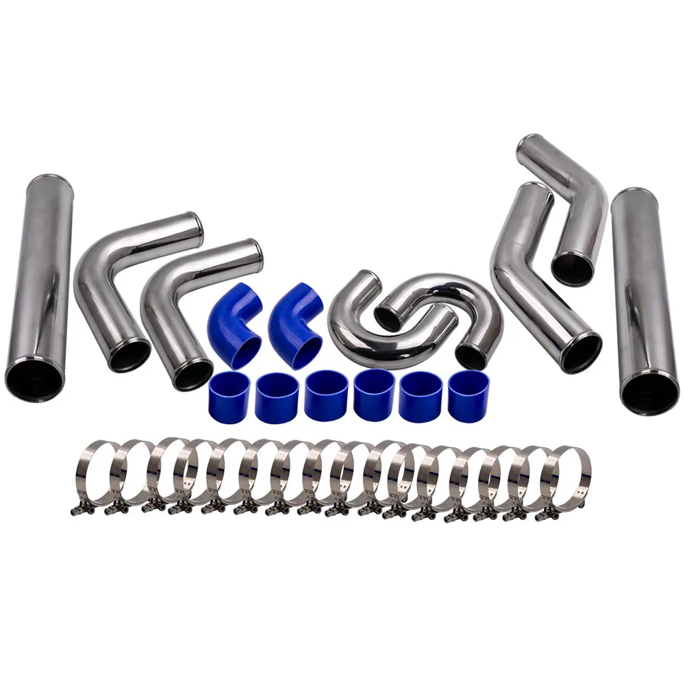 Универсальный Турбокомпрессор T25 T28 и труба для интеркулера 3 дюйма 76 мм синий