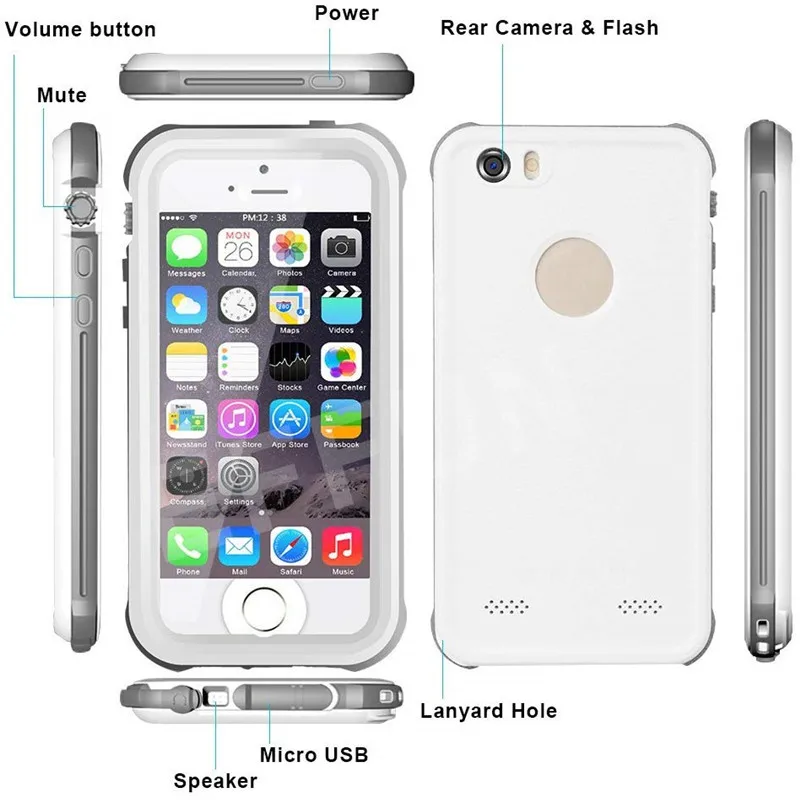 IP68 Настоящее Водонепроницаемый чехол для iPhone 6s Plus SE 5S подводного погружения и