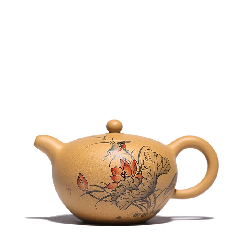 

Yixing Zisha tea set raw ore section mud flat round bead handmade Teapot Tea Set goods