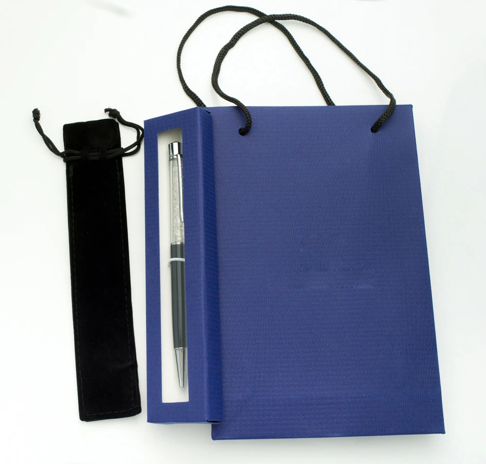 Роскошная хрустальная ручка со стразами сверху с подарочным чехлом и футляром