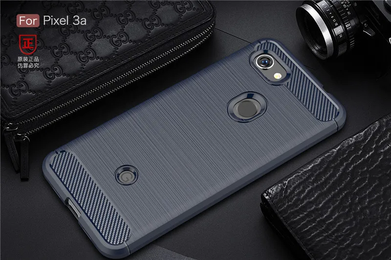 navy Для Google Pixel 3A/3A XL чехол противоударный из углеродного волокна силиконовый бампер задняя крышка для Pixel 4 2 2XL 3 3XL Мягкий защитный чехол - Цвет: navy