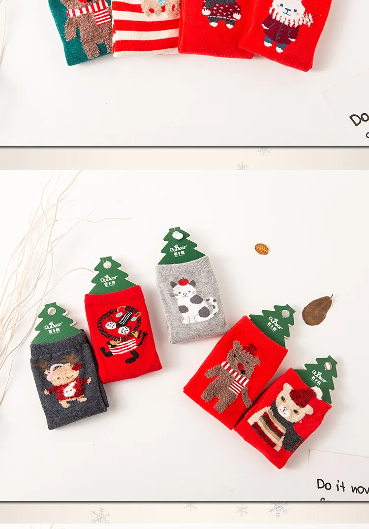 Рождественские носки Детские хлопковые с рисунком из мультфильма осенне зимние