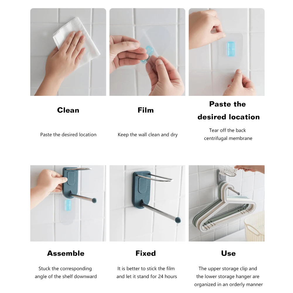 

Clothes Stand Organizer Bathroom Hook Holder Stainless Steel Hanger Storage Rack Creative Bathroom Nail-free Seamless Rack