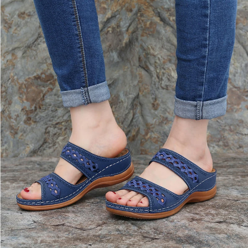

Women Sandals Women's spring Roman women's Open Toe Shoes Rhinestones Flat Shoes Comfortable Fashion Fish Mouth Beach Sandals