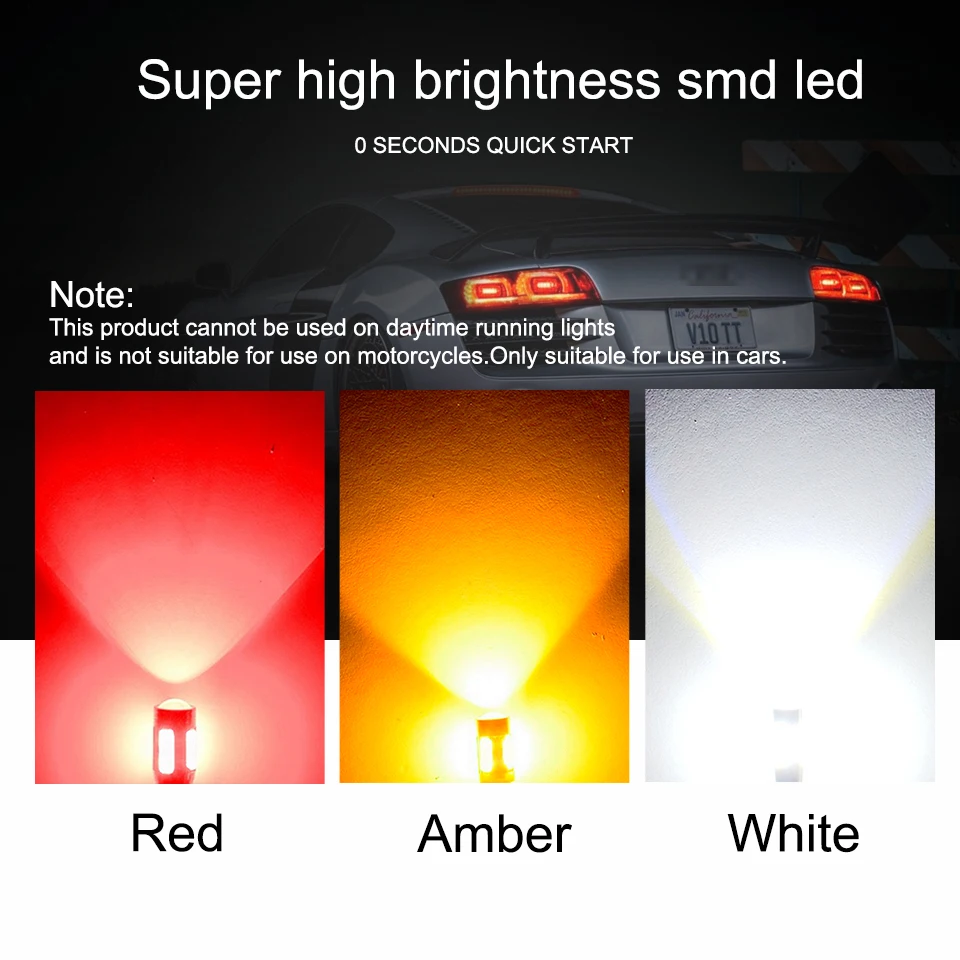 

ANMINGPU 1x Signal Lamp 1157 Led P21/5W 2016SMD BAY15D Led Canbus Brake Light 1156 BA15S P21W LED BAU15S PY21W Turn Signal Light