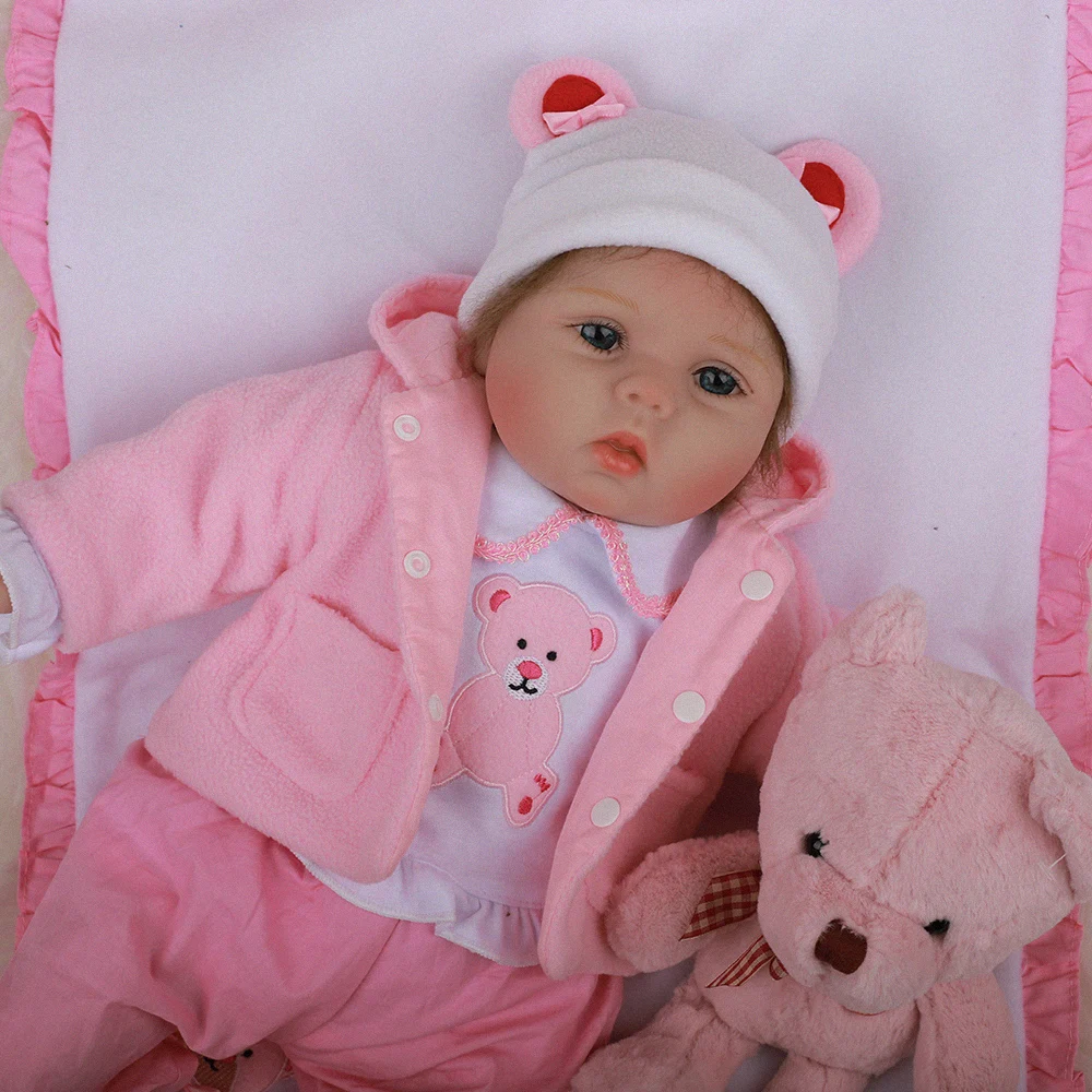 18&quot45cm Lifelike Boneca Reborn Silicone Lovely Bebe Baby Dolls Cloth Menina Kids Birthday Christmas Gift | Игрушки и хобби