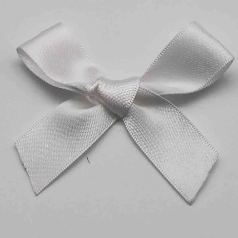 white color 100 шт Ручная работа атласная мини-лента цветы сделай сам банты лента бант для упаковки Ремесло Свадьба День Рождения Вечеринка украшения - Цвет: white color