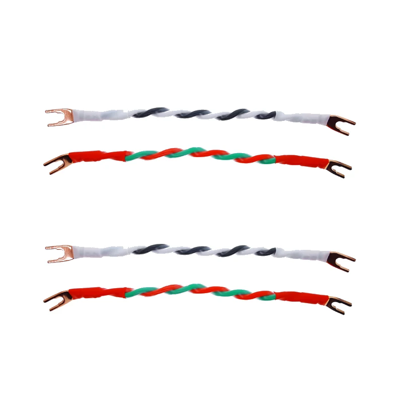 

4Pcs High Quality Speaker Bridge/Jumper Audio Cable Y Spade to Y Spade Terminals