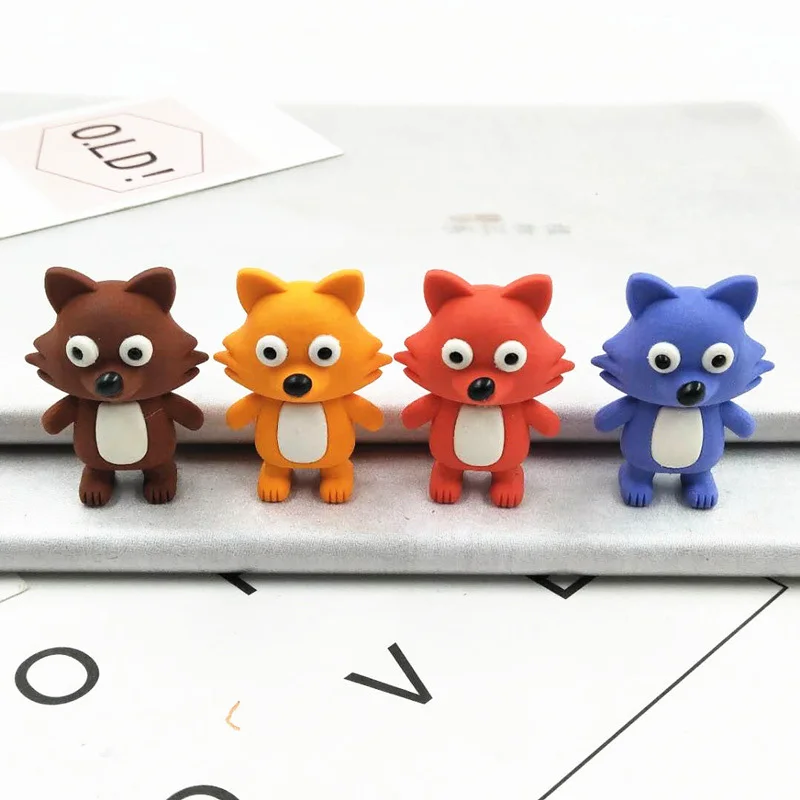 1 шт. милые резиновые ластики креативные в виде лисы кавайные Ластики карандаши