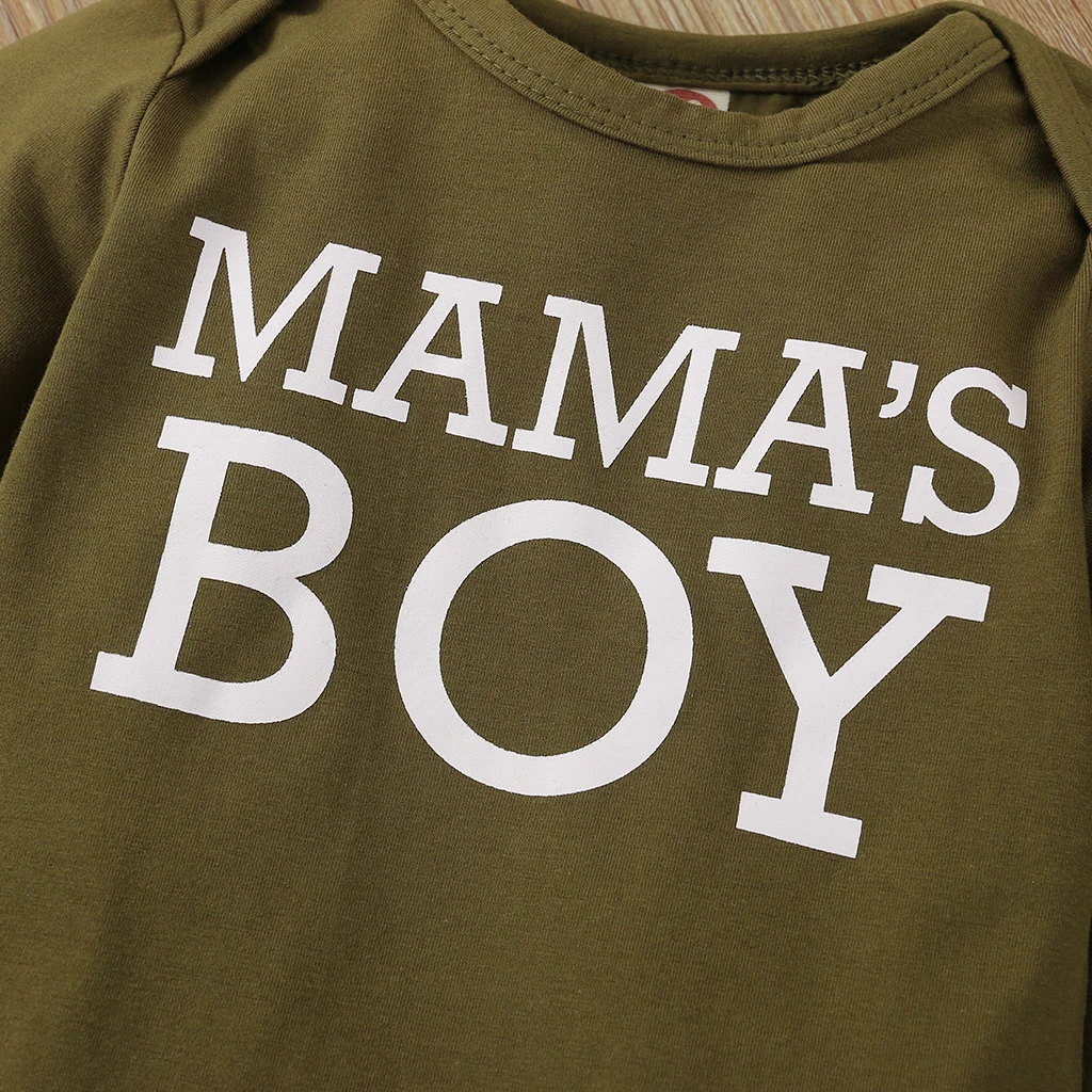 

3 Pcs Newborn Baby Boys Suit Toddler Boy O-neck Long Sleeve Letter Print Bodysuit Dinosaur Print Long Trousers and Hat Sets