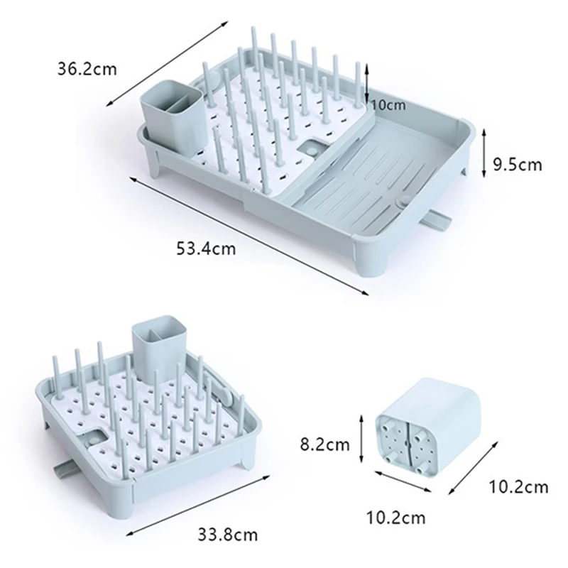

Kitchen Compact Modern Frame Dish Drainers Dish Rack with Utensil Holder for Kitchen Countertop