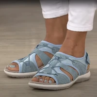 2021 new women sandals summer fashion pure color casual ladies sport sandals comfy low cut round toe flat beach shoes